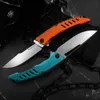 New R7 Flipper Folding Knife D2 Satin Drop Point Blade G10 + Aviation Aluminum Handle Ball Bearing Fast Open Knives 4 Handle Colors