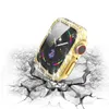 Dual Bling -fodral med skärmskydd för Apple Watch IWatch SE 6/5/4 44mm 40mm Glass Crystal Diamond Cover Bumper 42mm 38mm