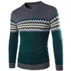 Men SweatersAutumn Fashion Casual Strip Color Block Knitwear Jumper Pullover Sweater Sale Material Cotton Mens Sweaters 2022 Men's