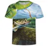 All Fishing 3D Over Print Men T -shirt Harajuku Fashion Korte mouw Summer Streetwear Unisex Shirt ondersteunen OEM