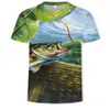 T-shirt da uomo con stampa 3D da pesca T-shirt da uomo a maniche corte moda Harajuku T-shirt unisex da streetwear estiva Sostenere l'OEM