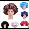 Bathroom Aessories Bath Home & Gardencolors High Quality Waterproof Shower Cap Protect Extra Large Satin Sleep Hair Women Treatment Hat Caps