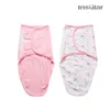 Insular 2 PCs / Set Bebê Saco de Dormir Baby Bechos de Algodão Infantil Swaddles Envoltório Cobertores Dormir Saco para 0-7 Meses 211023
