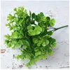 Guirnaldas de flores decorativas, hierba de eucalipto Artificial, arbusto, planta de hojas verdes de plástico falso para decoración de hogar y oficina, 262p