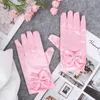 Vijf Vingers Handschoenen Lolita Anime Roze Prinses Kinderen Meisjes Schattig Satijnen Strik Parel Manchetten Feestpodium Cosplay Kostuum Po Shoot Prop7698666