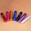 100pcs/Lot Hot Pump Empty Perfume Bottle 5ml Aluminum Glass Anodized Compact Parfum Atomiser Fragrance Mini Spray Scent-bottle DHL