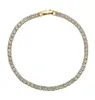 14K Gold Plated Hip-hop Tide Men's Women Tennis Bracelet Zircon-microencased 3mm 4mm 5mm Bracelets 7ich 8inch Length Whosales