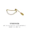 Halsband örhängen set ty399 kvinna pärlkedja justerbar ring enkel retro gyllene metall rostfritt stål ringar för kvinnor