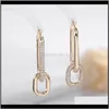 Fashion Ins Luxury Designer Diamond Zirconia Copper Chain Geometric Clip On Earrings For Woman Girls Gifts S925 Silver Post Lw8Uz Stud Zrpev
