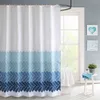 Ljusblå blomma dusch gardin för badrum med 12 krokar polyester tyg maskin tvättbar vattentät bad gardiner skärm 211116