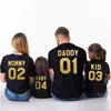 Olhar verão moda pai mãe bebê t - shirts Outerwear número impresso família roupas de harmonização roupas camiseta 210417