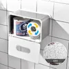 Suporte montado na parede para papel toalete drenável caixa de tecido portátil organizador portátil acessórios de banheiro 210423