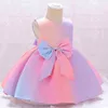 2021 été nouveau-né baptême 1 an anniversaire robe pour bébé fille coloré princesse robes robe de soirée enfant Costumes dégradé G1129
