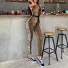Vêtements de sport femmes tigre personnalisé Sexy dos nu hanche serré combinaison automne vêtements pour femmes 2021 mode Streetwear évider dos