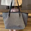 Dames Tas Canvas Handtas 2021 Girl Shopper Portemonnee Fashion Casual Houndstooth Ol Stijl Grote Capaciteit Commuter Crossbody Tassen