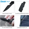 6-in-1 Survival Taktisches Klapptaschenmesser mit LED-Licht, Sicherheitsgurtschneider, Glasbrecher, Flaschenöffner; Multifunktions-Notfallwerkzeug