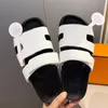 Damen Designer Flache Slides Hausschuhe Sandalen Foam Runner Plattform Echtlederschuhe Sandale Strand Neuheit Scuffs Schuh 4-11