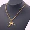 Colliers pendants beaux ange Cupid pistolet pour femmes Collier de chaîne de strass Lovers romantis