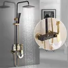 Imposti doccia da bagno Set in ottone Set precipitazioni rubinetto miscelatore miscelatore tocco bianco rubinetti e acqua fredda a parete in oro