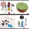 Noties Gereedschap Kleding Drop levering 2021 Portablle -kit met ronde bloempatroon Basketrandom Color Sewing Accessoires VKPQL