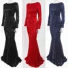 Elegante O hals Lange Mouw Sequin Maxi Jurk Vloerlengte Stretchy Bodycon Feestjurk Goud Groen Bourgondië Rood 211206