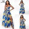 女性プラスサイズのインドのロングドレスのためのセクシーなローブの花のアフリカのプリントドレスのためのVIPファッションファッションファッションファッションファッション