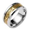 Verkopen roestvrijstalen band ringen religie christelijk gebed letter Jesus Bijbel goud zilveren vinger ring voor mannen vrouwen fabriek direct