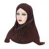 Мгновенная мусульманская головная крышка один кусок Amira Hijab Pure Color обернутые тюрбанские шарф шальсы исламская молитва Headrap Headwear Ramadan