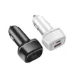 12W TYP C USB-C PD Hög hastighetsbil Charger Dual Ports Auto Power Adapters för iPhone X XR 11 12 13 Samsung LG Android Phone PC med detaljhandelslådan