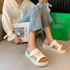 Pantofole estive per donna Sandali Appartamenti Pantofole Donna Fashion Design Maglia Piattaforma superiore Infradito Pompe Abito
