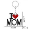 Métal famille pendentif porte-clés j'aime maman/maman/papa/papa lettres chaînes souvenir bijoux porte-clés mère fête des pères RRD6618