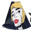 jocoo jolee 여성 높은 wiast 만화 패턴 pleated 스커트 여름 캐주얼 플러스 크기 A-line midi skirts streetwear 210518