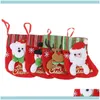 Christmas Festive Party Fontes Home Gardenchristmas Decorações 1 Pc Meias Telas Papai Noel Sock Presente Kids Doces Saco De Snowman Deer P