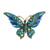 Classic Colorful Butterfly Brooch Wedding Crystal Rhinestone Insect Bouquet Hijab Scarf Pin