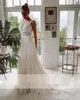 De Novia Vestido Boho платья с v-образным вырезом пляжные кружевные свадебные платья элегантное богемное тюлевое свадебное платье трапециевидной формы