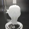 White Skull Shape Small Glass Oil Dab Rigs Bongs Hookah Smoking Accessories with 14mm joint