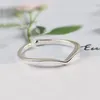 Dames V-vorm Ring Letter Opening Mode-sieraden Pure 100% 925 Sterling Silver Finger Rings Gift 210507