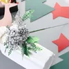 Juldekorationer 10st Träd prydnad Hem Party Bröllop Po Prop Decoration DIY Fake Stems Semester Livslika Konstgjorda Fruktgrenar