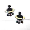 Dangle & Chandelier Exaggerated Colored Crystal Five-pointed Star Tassel Acrylic Eardrop The World Of Science Black Starry Sky Universe Earr