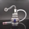 Mini queimador de óleo de vidro cachimbo de fumar cachimbo de água matriz em linha perc cachimbo de água para fumar pirex grosso bongs de luz LED com tigela de óleo macho de 10 mm e mangueira