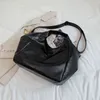 Shoppingkassar Svart Stor Tote För Kvinnor Stor Kapacitet Hobo Handväskor Lyxig Soft Leather Shoulder Kvinna Unika Shopper Messenger 220314