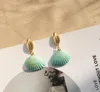 NEW Handmade Shell Dangle Earrings Bohemian Gold Irregular Seashell Conch Earring for Women Girl Lady Beach Holiday Jewelry Gift Epacket