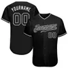 Jersey de baseball authentique de Gold-2 Custom Black White-2