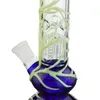 9 Inch 4mm Thick UV bong Glass Bongs Diffused Downstem Hookahs 4 Arms Tree Perc Water Pipes Oil Dab Rigs Glow In The Dark 18mm Female Joint With Bowl