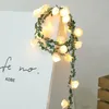 Strängar Rose Rattan Festoon Fairy Lights LED String Christmas Garlands Light Tree Decorations Årsdekor