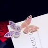 Броши для женщин S925 стерлингового серебра, полые розовые фиолетовые бабочки Кубический цирконий брошь темперамент Bijoux Femme аксессуары