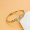 Sunspicems Algeria Morocco Crystal Bangle Set Flower Cuff Bracelet for Women Gold Color Dubai Ethnic Wedding Jewelry Arab Bijoux Q0719