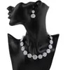 Treazy Elegant Crystal Bridal Smycken Sats Förklaring Choker Halsband Örhängen Armband för kvinnor Afrikanska Bröllop Smycken Satser H1022