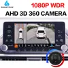 Système de surveillance DVR Super AHD 3D WDR pour voiture, conduite panoramique, caméra 360, enregistreur DVR à 4 canaux