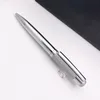 Pure Pearl Classic Th Blackblue Fiber Cap Ballpoint Pen Silver Texture Barrel skriver smidigt Fashion Luxury Stationerybox Seta1130827